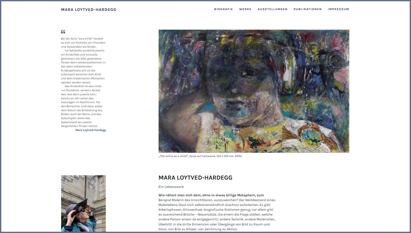 Website der Berliner Künstlerin Mara Loytved-Hardegg