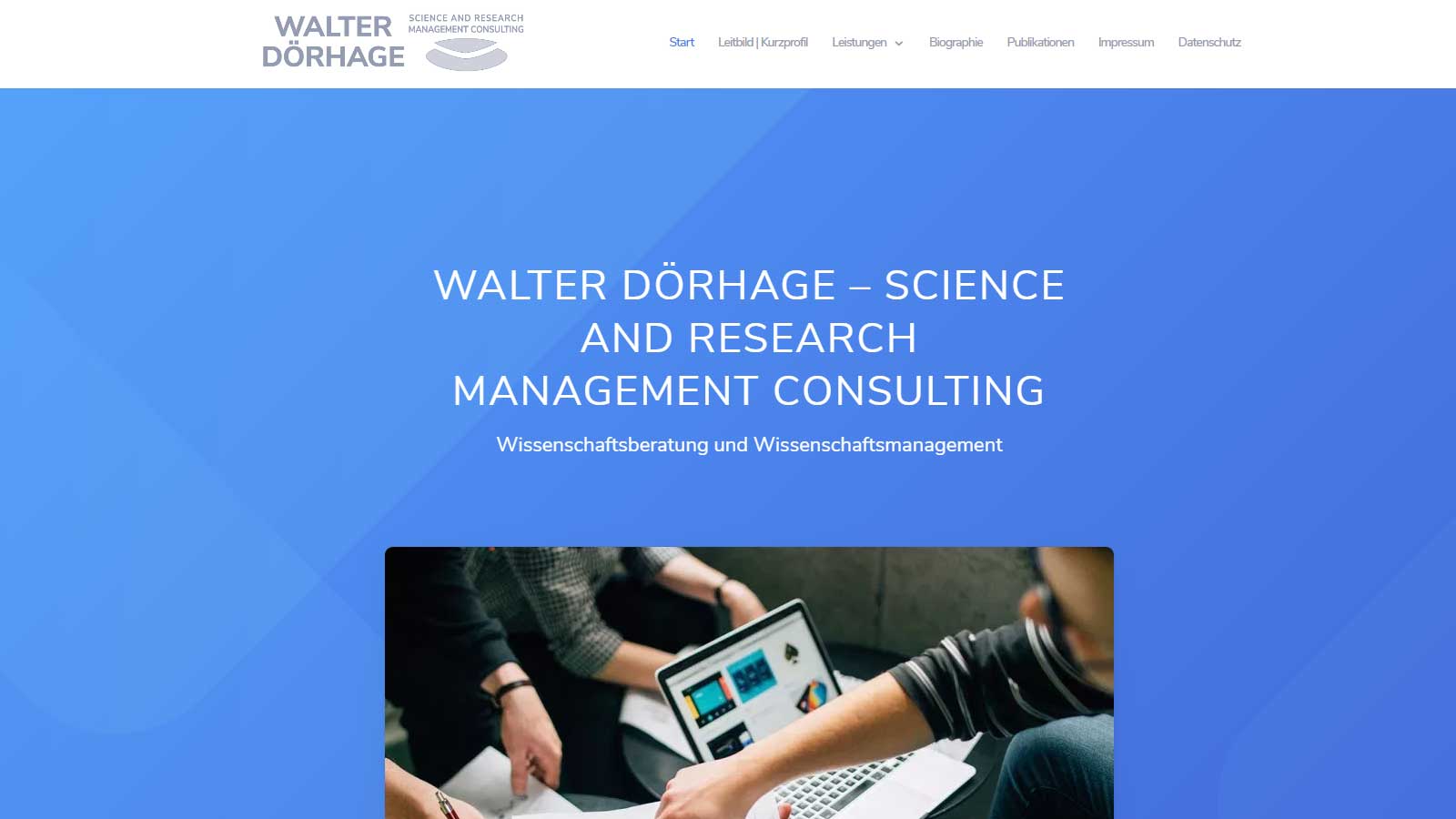 Website Walter Dörhage –  Science and Research Management Consulting